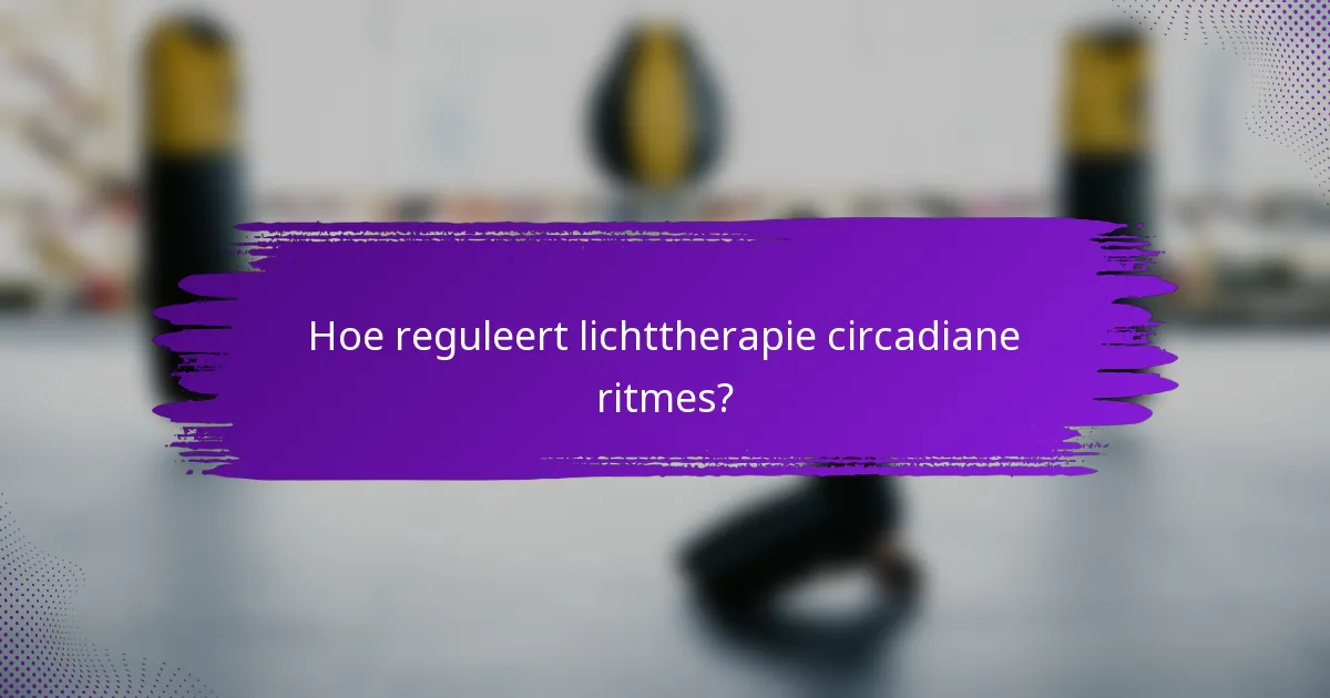 Hoe reguleert lichttherapie circadiane ritmes?
