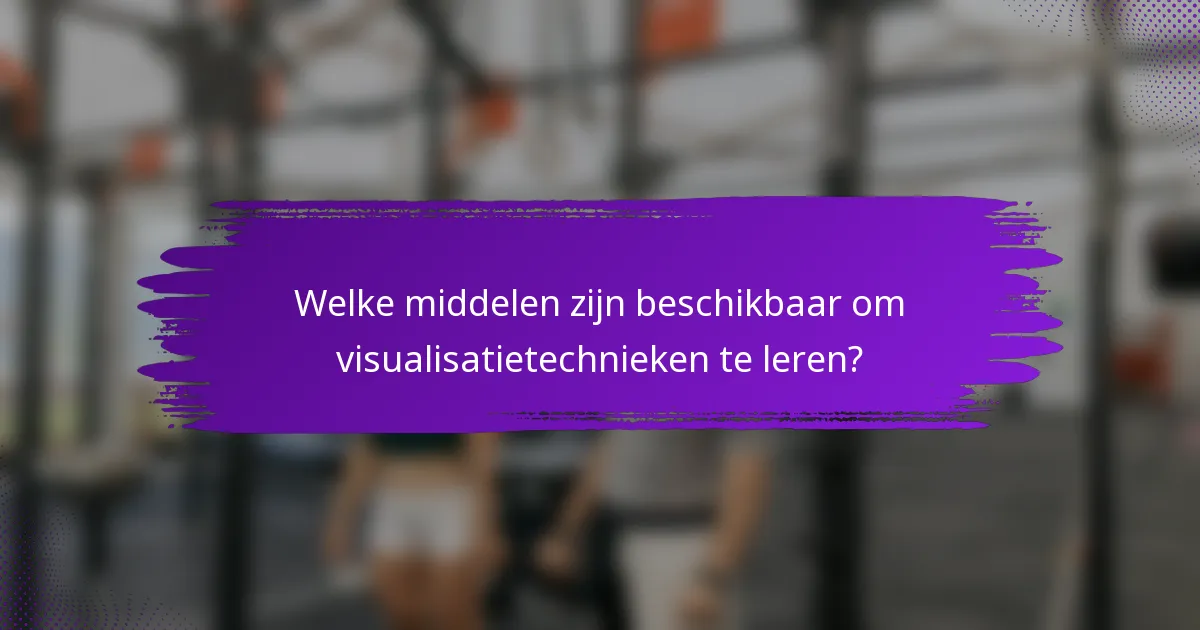 Welke middelen zijn beschikbaar om visualisatietechnieken te leren?