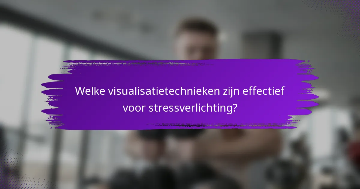 Welke visualisatietechnieken zijn effectief voor stressverlichting?